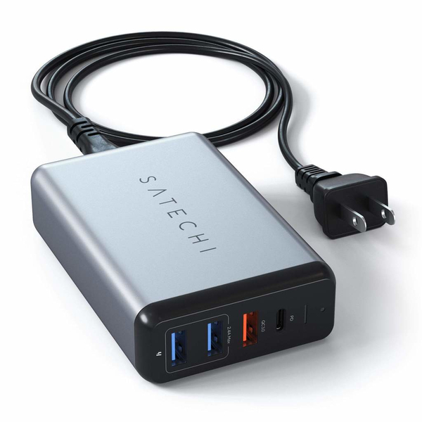 Satechi 75W Dual USB-C Travel Charger -matkalaturi, t&auml;htiharmaa