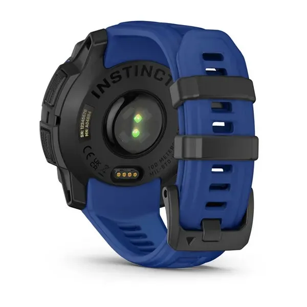 Garmin Instinct 3 45mm AMOLED tr&auml;ningsklocka, svart Bolt Blue