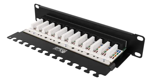 DELTACO 10-PATCH16 Patch panel, 12 ports, Cat6, UTP, black
