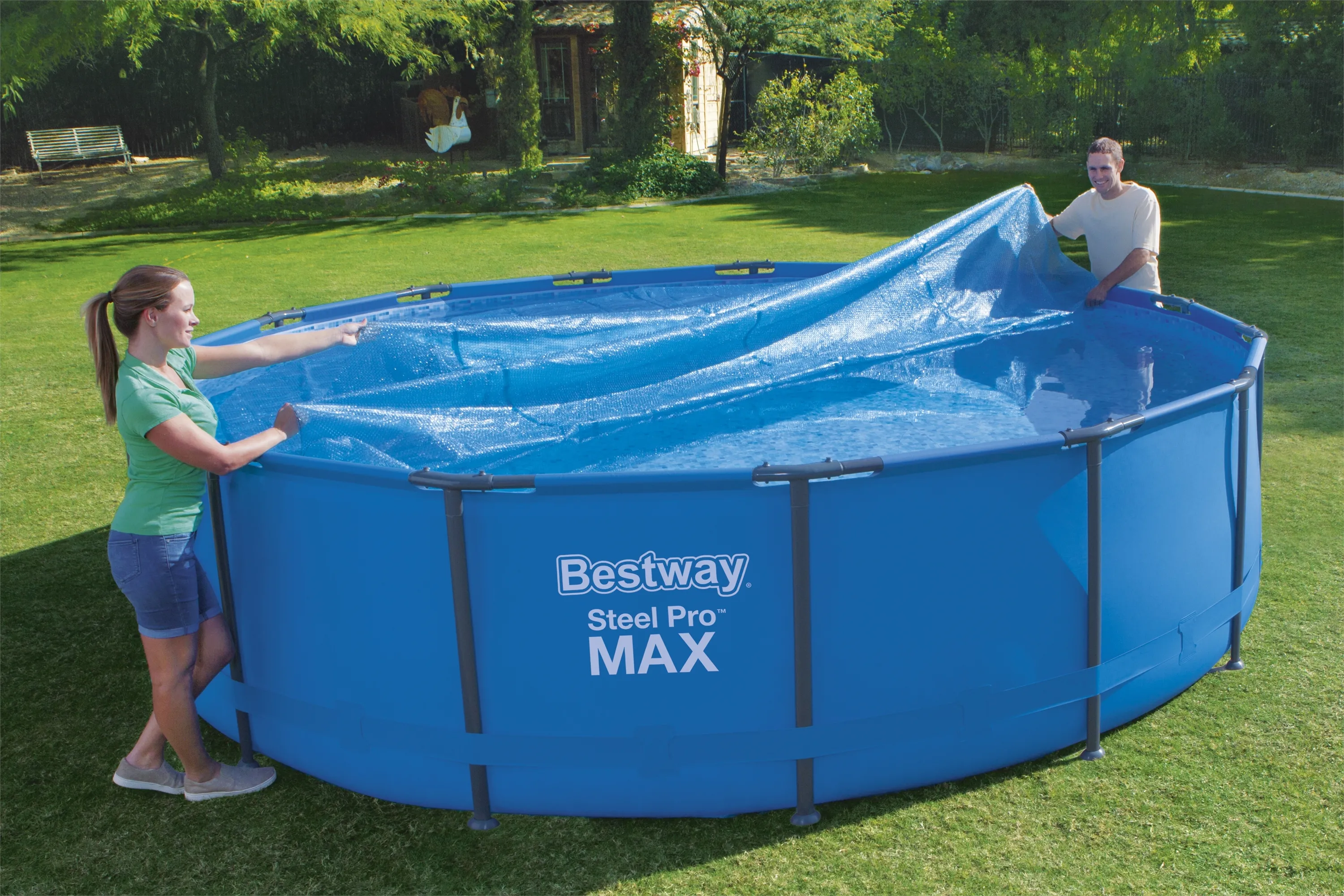 Bestway Flowclear Round Solar Pool Cover 4.62 m Blue