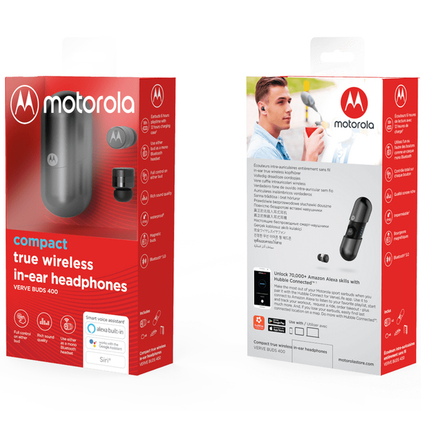 Motorola VerveBuds 400 TWS -langattomat nappikuulokkeet, Musta