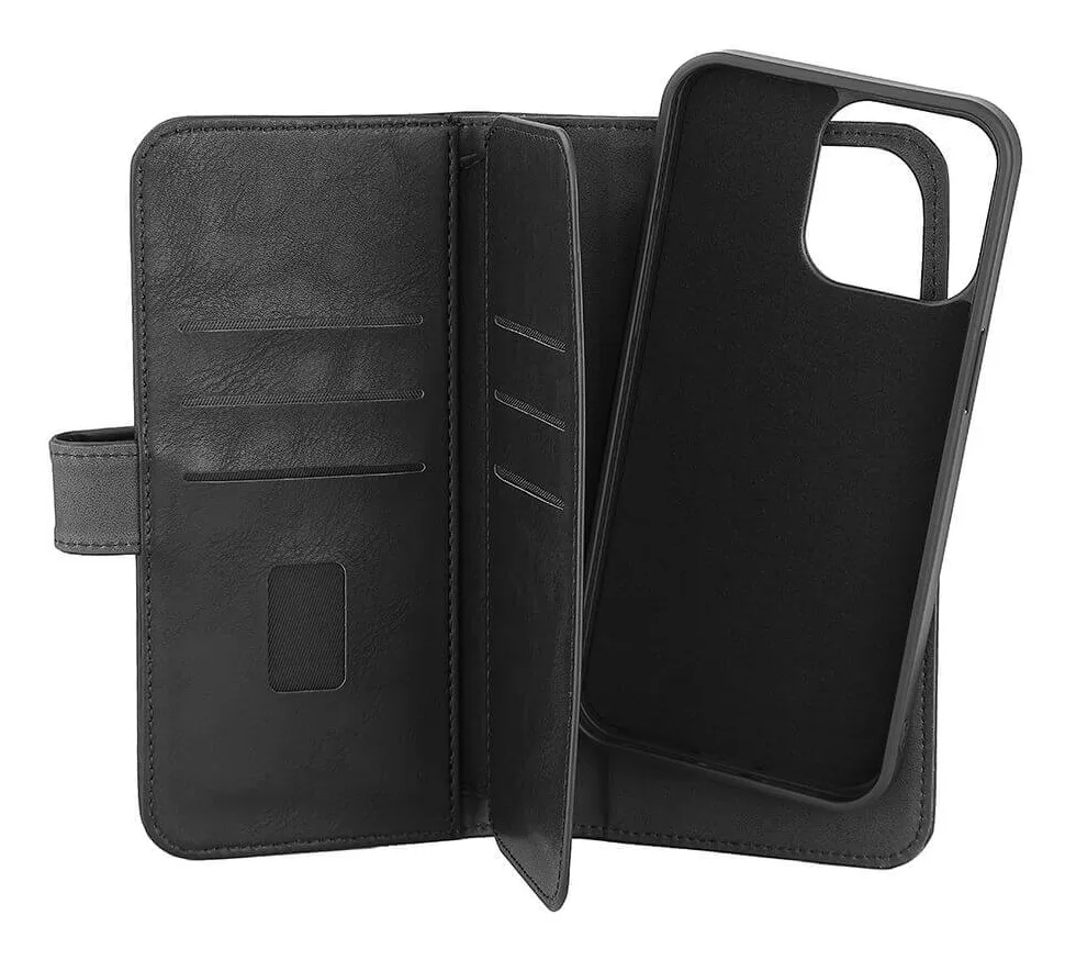 GEAR Wallet 7 Cards MagSeries, iPhone 15 Pro Max - 2-in-1 Wallet Case, Black