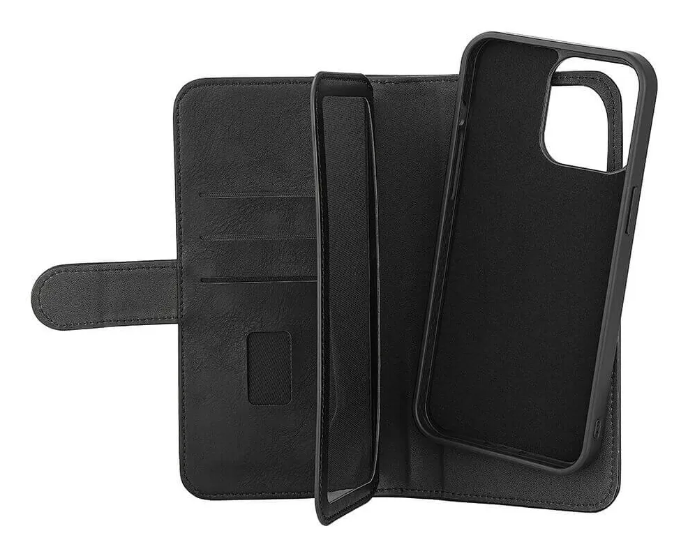 GEAR Wallet 7 Cards MagSeries, iPhone 15 Pro Max - 2-in-1 Wallet Case, Black