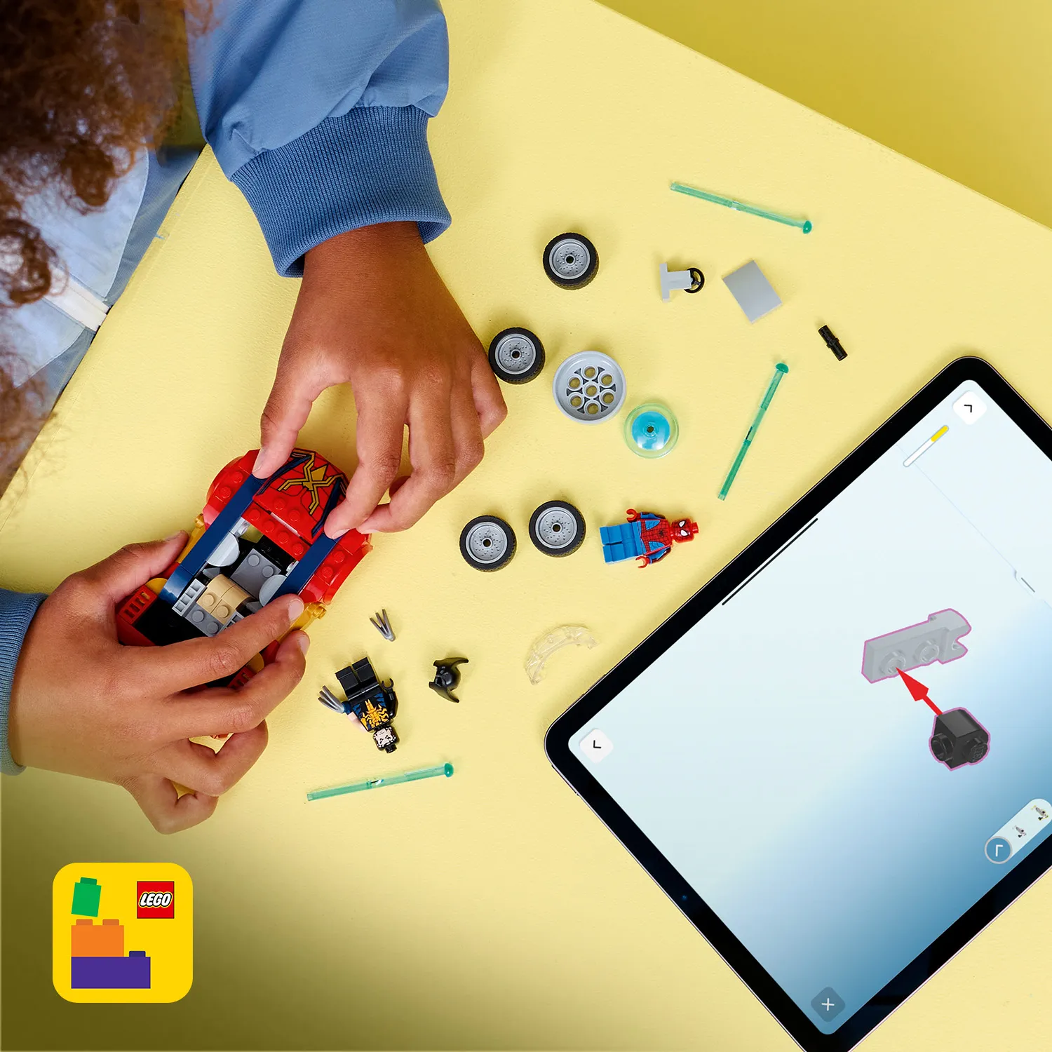 LEGO Marvel Spider-Manin auto vastaan Venomiksi muuttunut Wolverine 76336