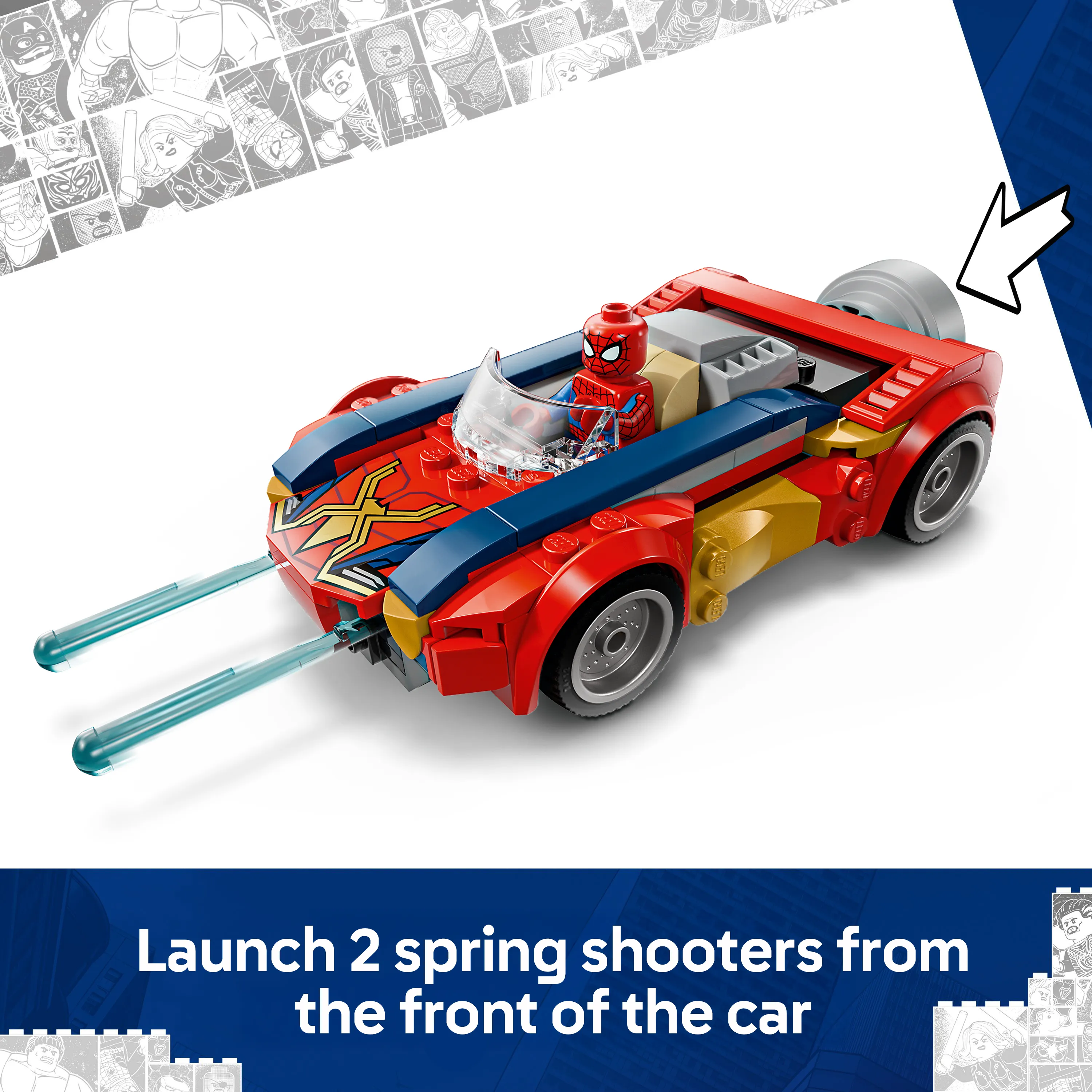 LEGO Marvel Spider-Manin auto vastaan Venomiksi muuttunut Wolverine 76336