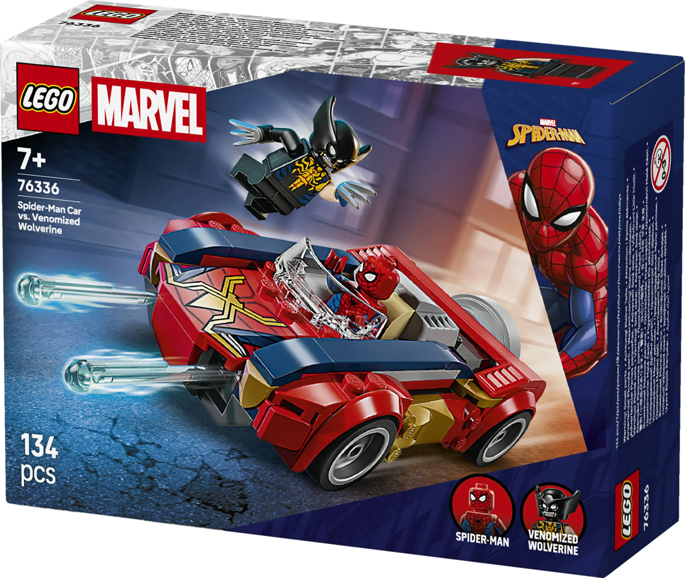 LEGO Marvel Spider-Manin auto vastaan Venomiksi muuttunut Wolverine 76336