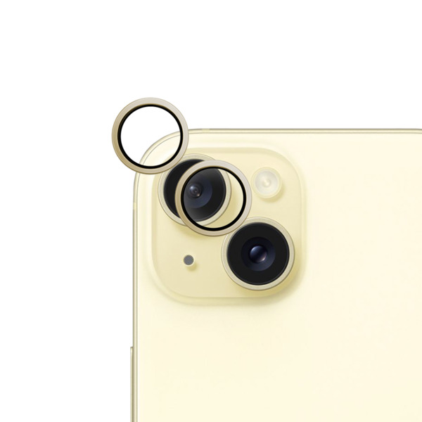 Epico Aluminium Lens, iPhone 15 / 15 Plus - Camera Lens Protector, Yellow