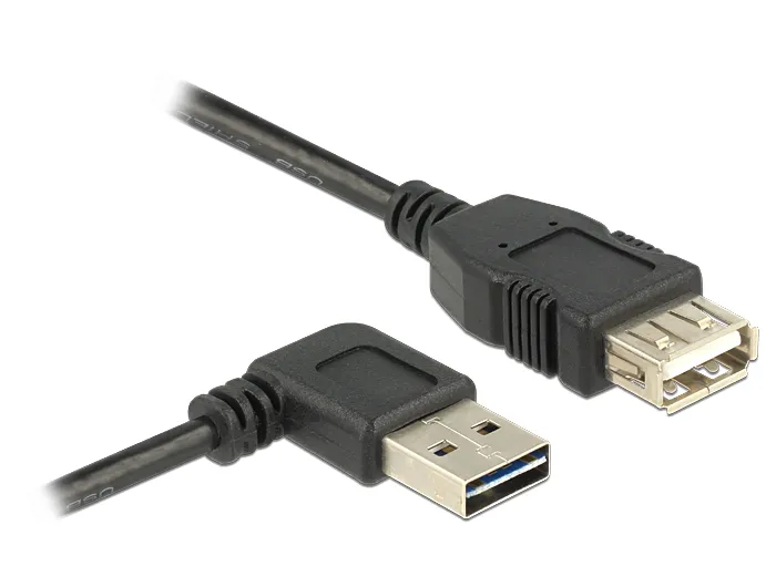 DeLock Cable Easy Angled USB-A - extension cable, Black, 3m