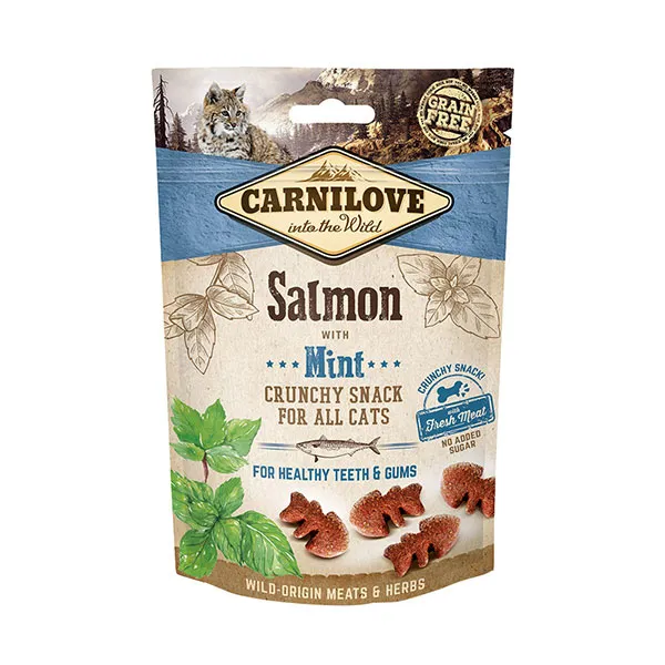 Carnilove Crunchy Snack Salmon & Mint, Dry food for cats, Adult, Dental health, 50g