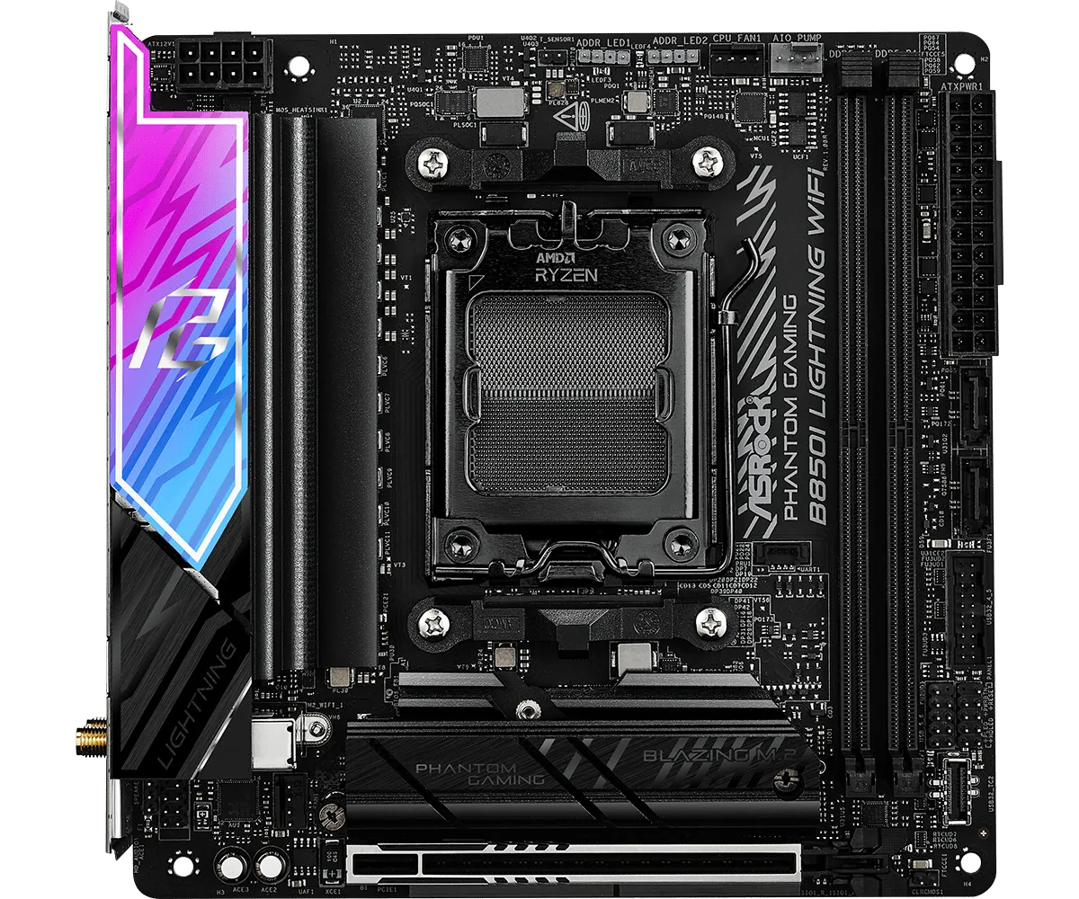 ASRock Phantom Gaming B850I Lightning WiFi AM5 Mini-ITX moderkort