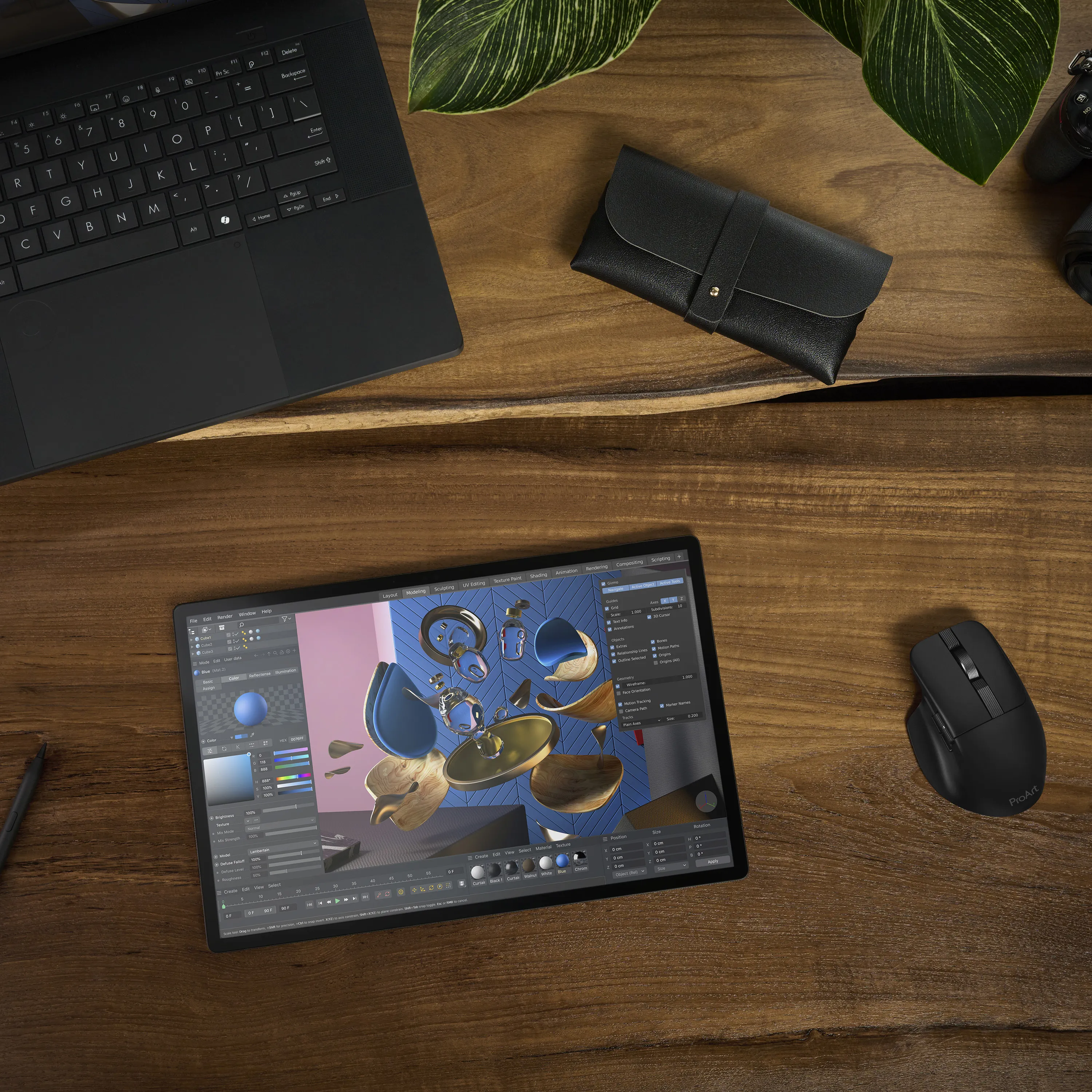 ASUS ProArt MD301 tr&aring;dl&ouml;s ergonomisk mus, svart