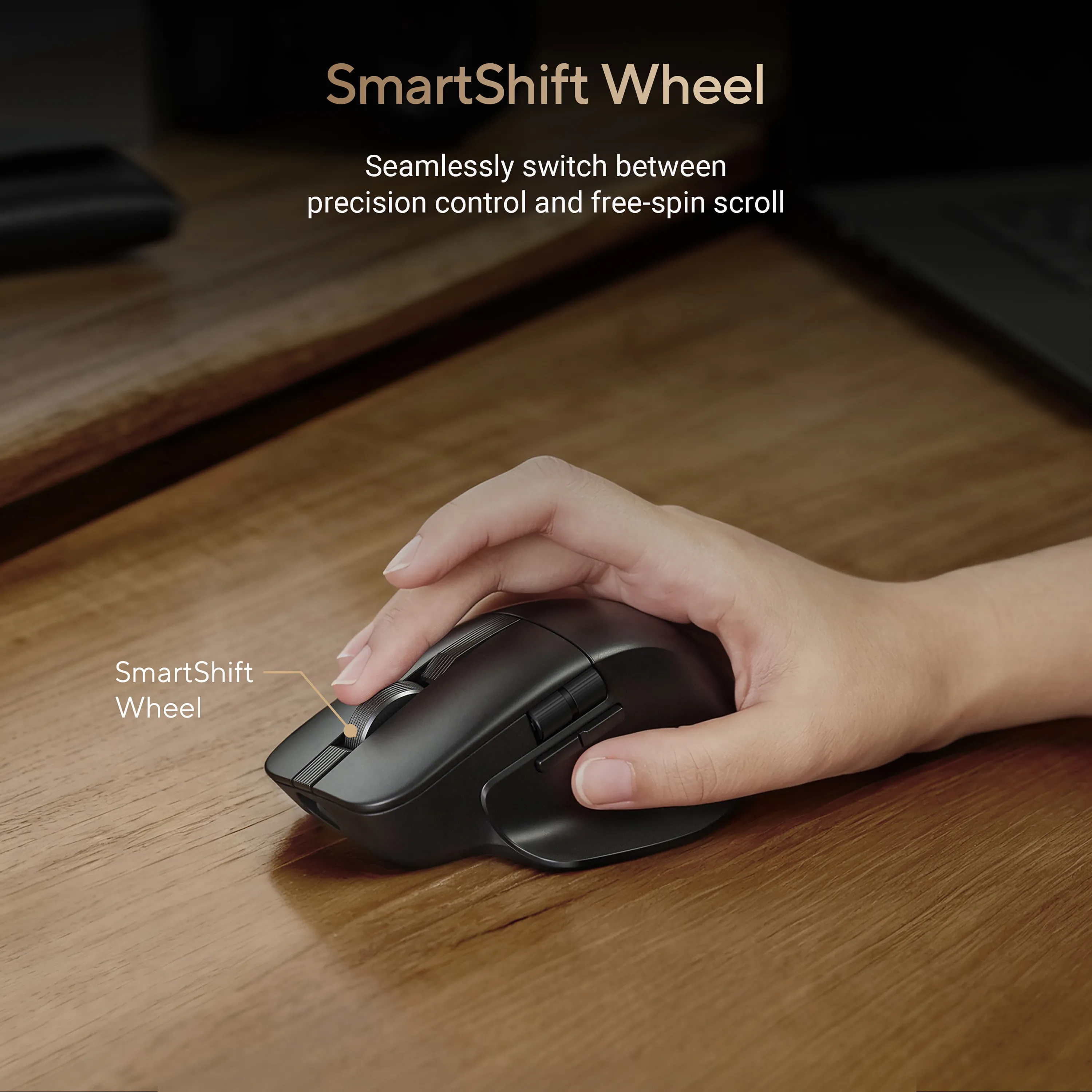 ASUS ProArt MD301 tr&aring;dl&ouml;s ergonomisk mus, svart