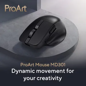 ASUS ProArt MD301 tr&aring;dl&ouml;s ergonomisk mus, svart