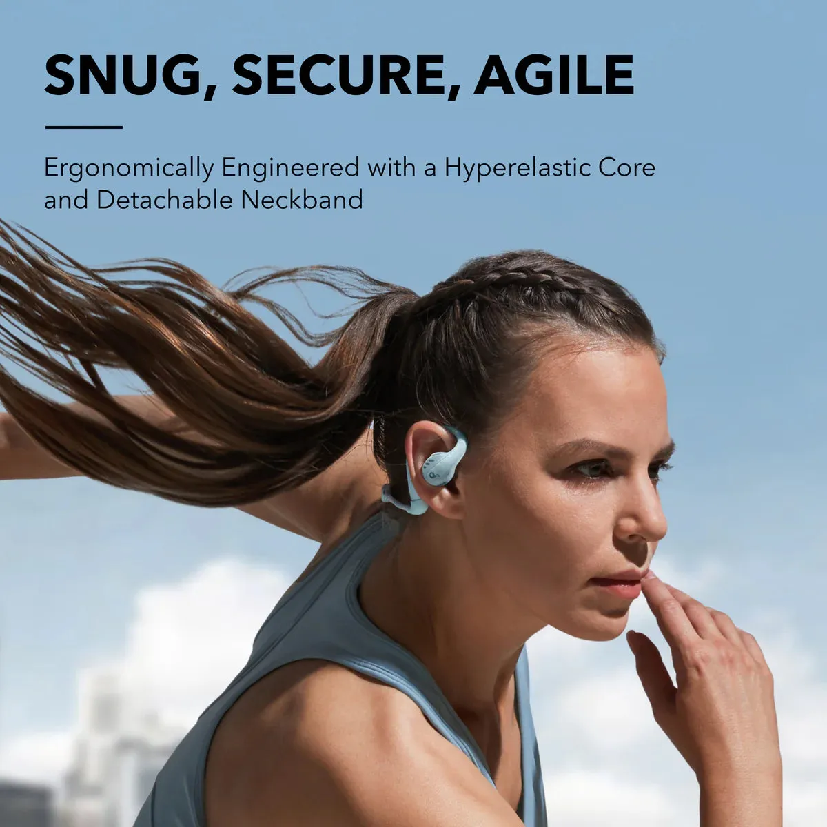 Anker Soundcore AeroFit Pro - trådlösa in-ear hörlurar, Blå