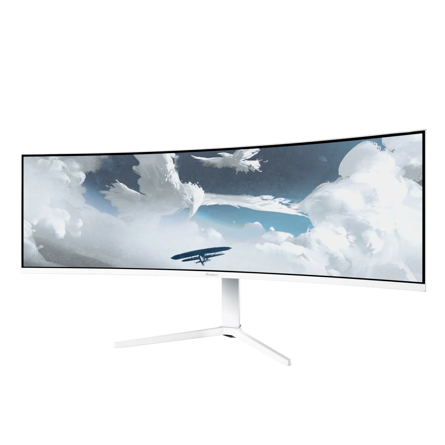 Arozzi 49&quot; Nova. UWQHD, 165Hz, 1ms, VA - curved spelsk&auml;rm, Vit