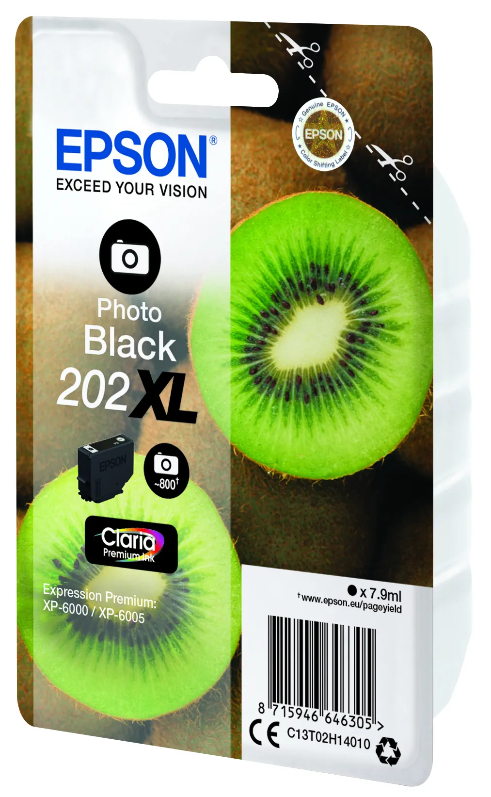 Epson 202 XL -mustekasetti, 7.9 ml, valokuvamusta