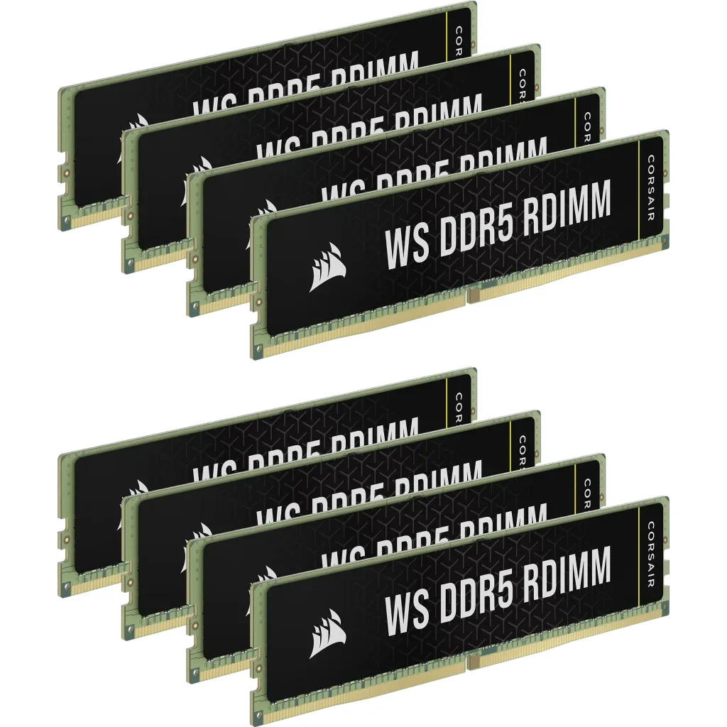 CORSAIR WS 128GB 8x16GB DDR5 5600MT/s RDIMM CL40-40-40-77 1.25V Intel XMP Memory