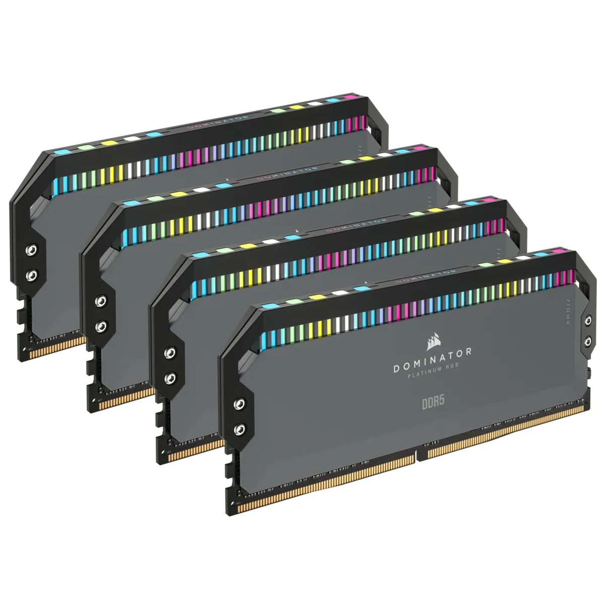 Corsair DOMINATOR PLATINUM RGB 64 Gt (4 x 16 Gt) DDR5 5600 MHz, CL36 -muisti, harmaa (EXPO/XMP)