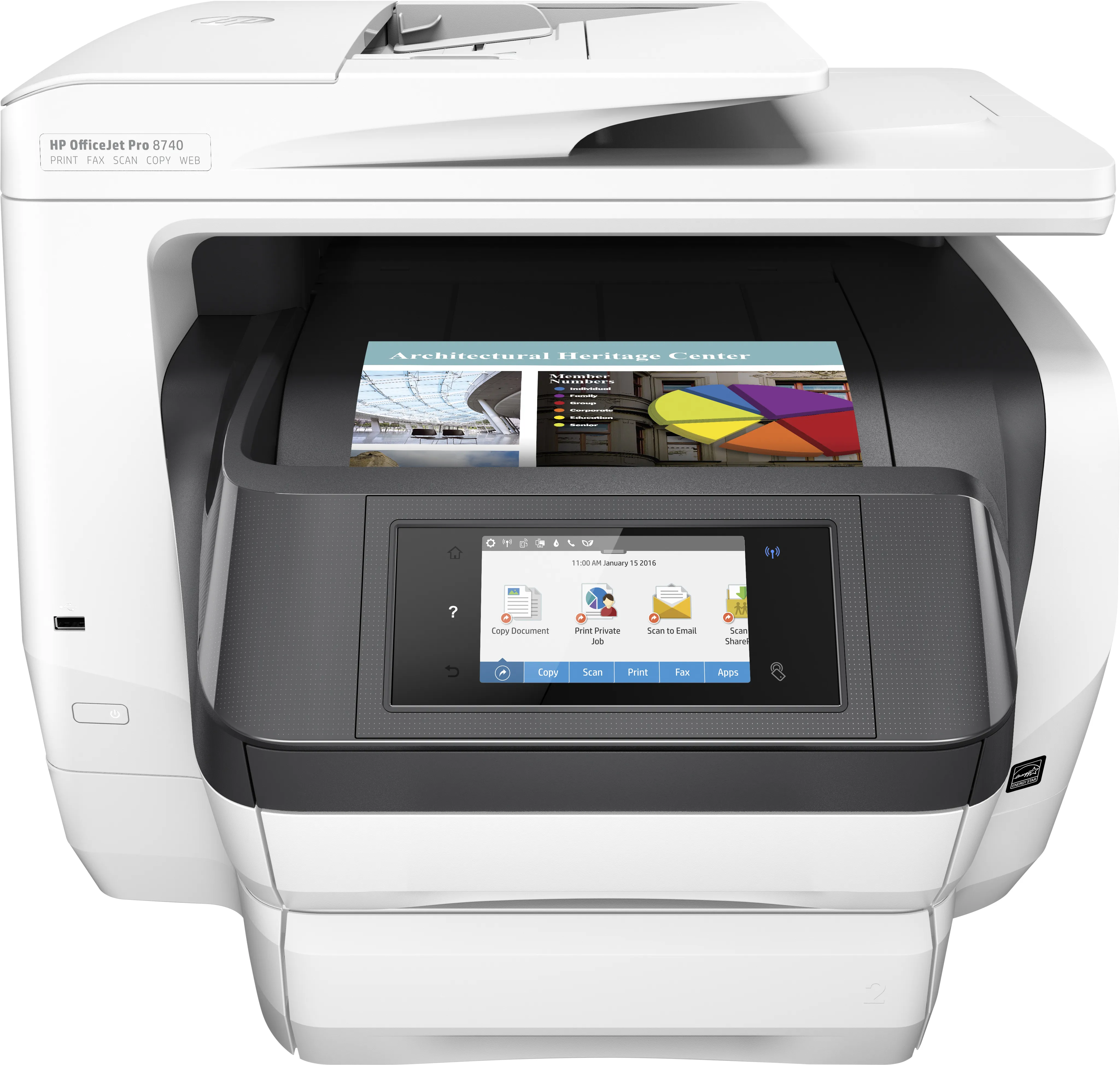 HP OfficeJet Pro 8740 All-in-One  Duplex, LAN/Wi-Fi, A4 - colour Inkjet printer