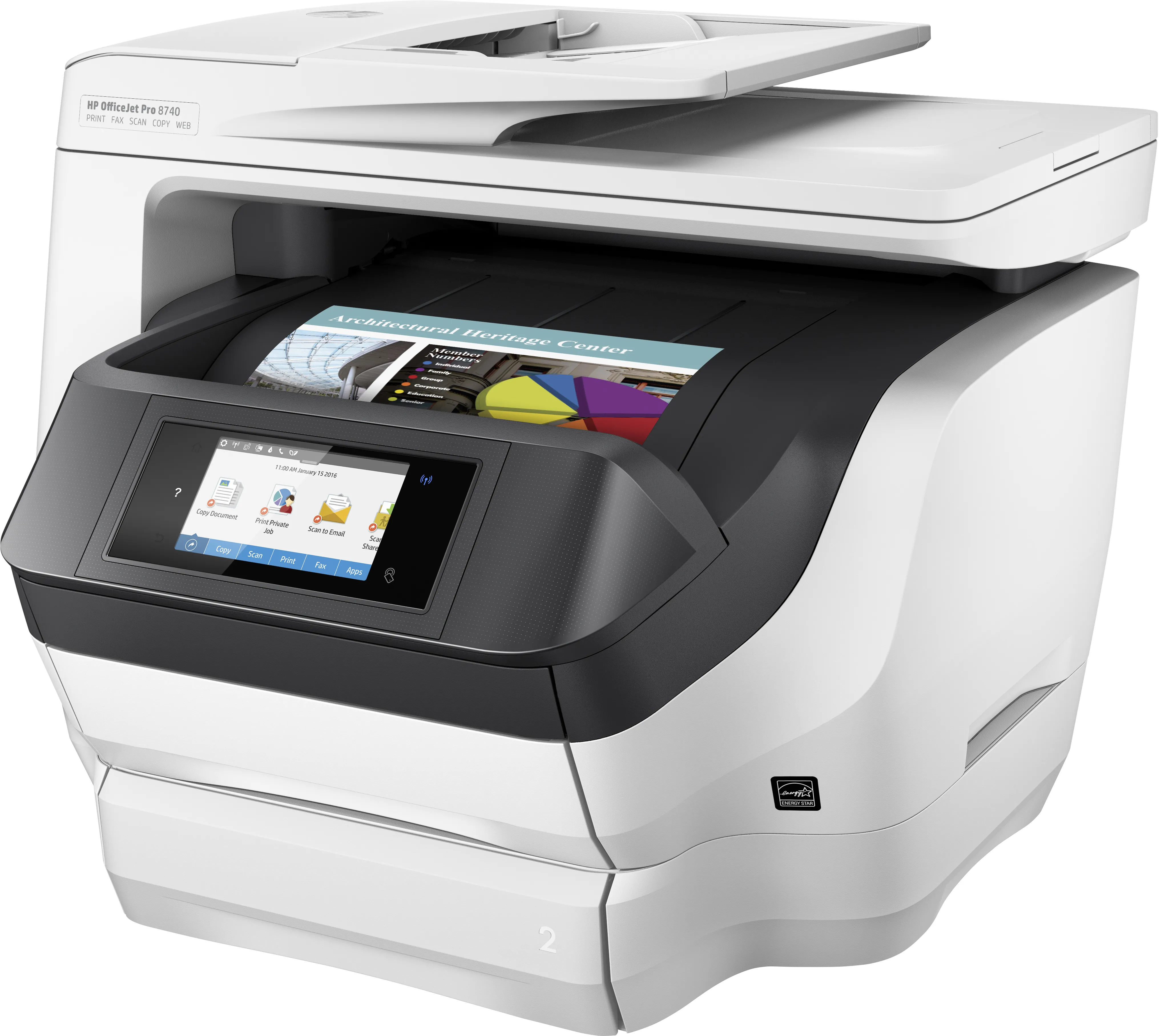 HP OfficeJet Pro 8740 All-in-One  Duplex, LAN/Wi-Fi, A4 - colour Inkjet printer