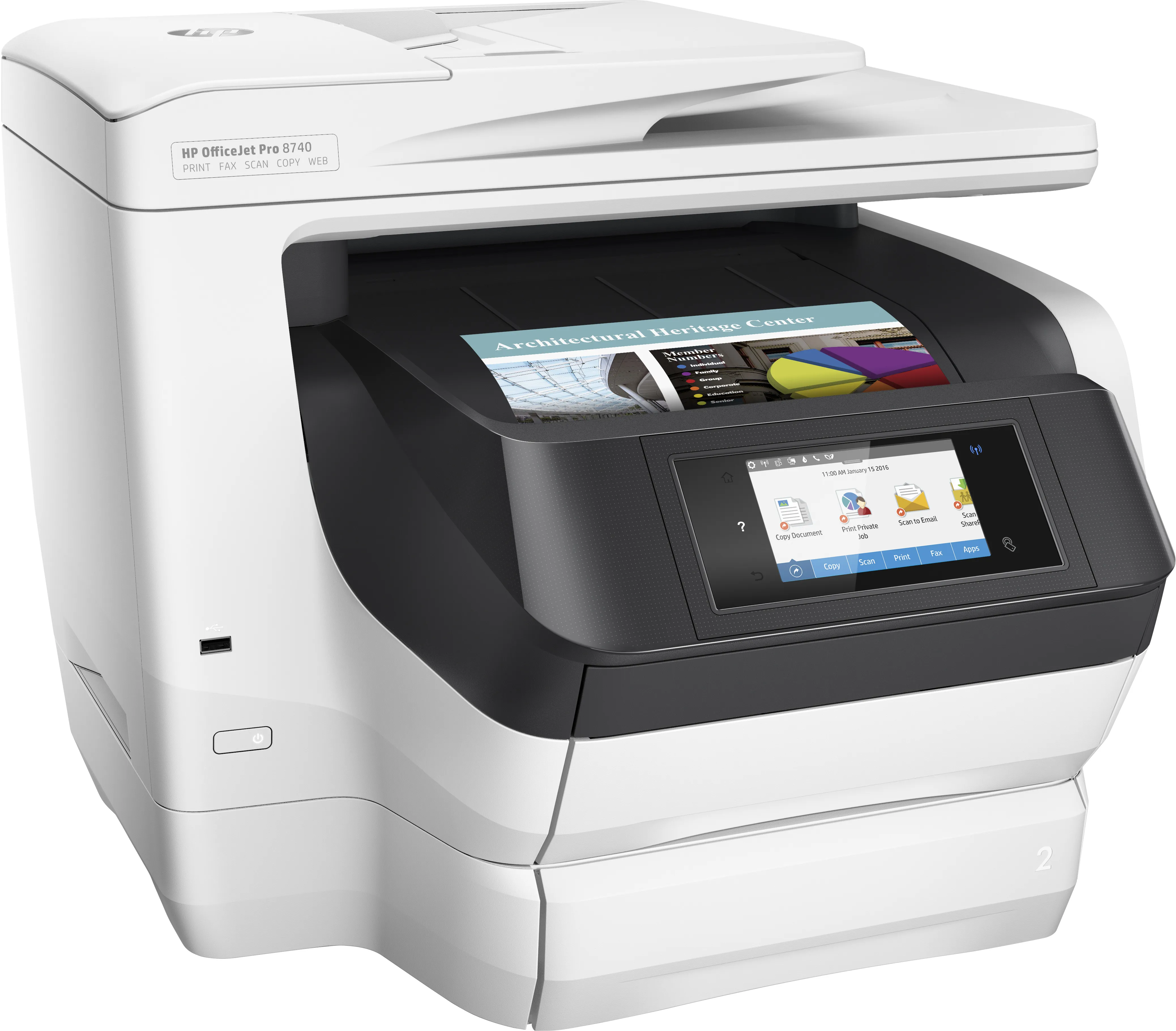 HP OfficeJet Pro 8740 All-in-One  Duplex, LAN/Wi-Fi, A4 - colour Inkjet printer
