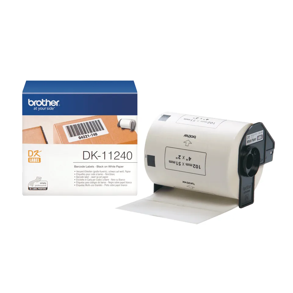 BROTHER DK11240 viivakooditarra, kork 102mm x lev 51mm, 600kpl/rulla