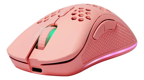 Deltaco Pink Line PM80 Lightweight RGB - trådlös spelmus, pink