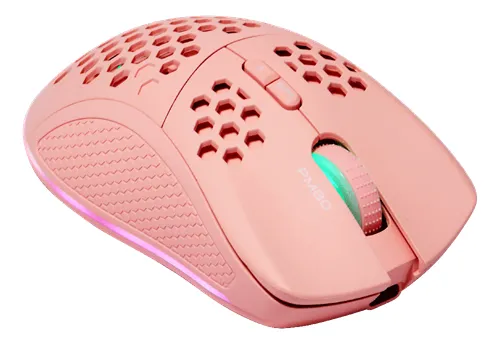 Deltaco Pink Line PM80 Lightweight RGB - trådlös spelmus, pink