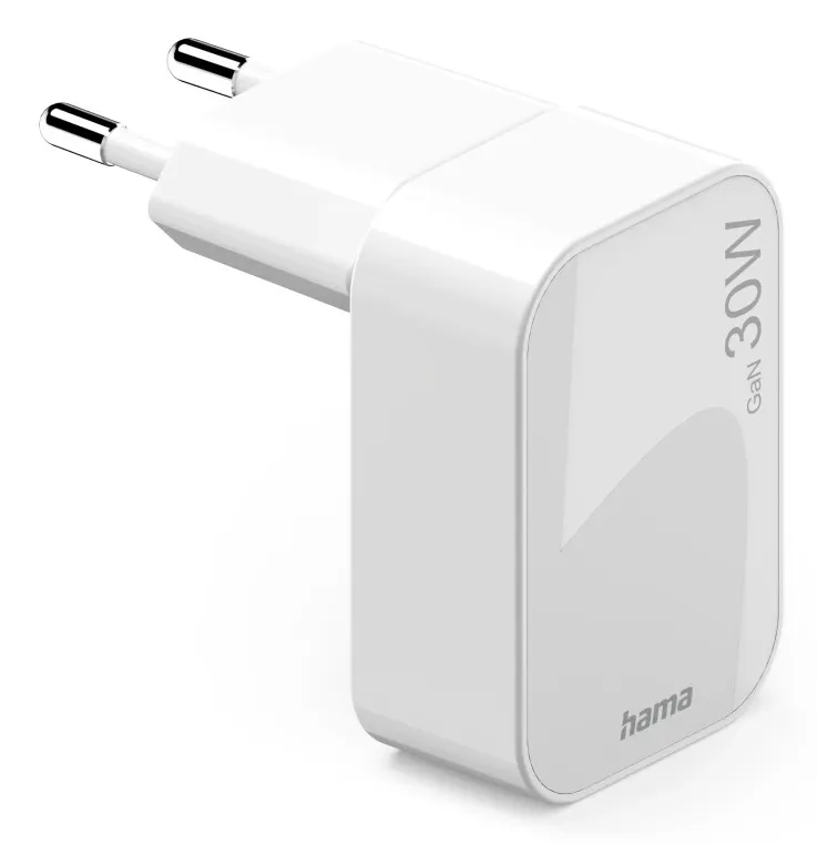 HAMA Fast Folding Mini Charger 1xUSB-C GaN PD 30W White HAMA Fast Folding Mini Charger 1xUSB-C GaN PD 30W White