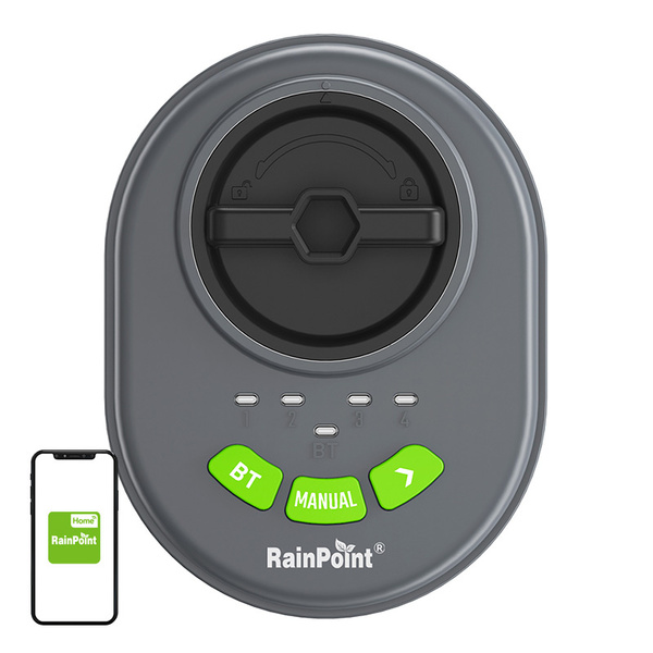 RAINPOINT HIC406B 4-zons Bluetooth-bevattningsstyrenhet, gr&aring;/vit