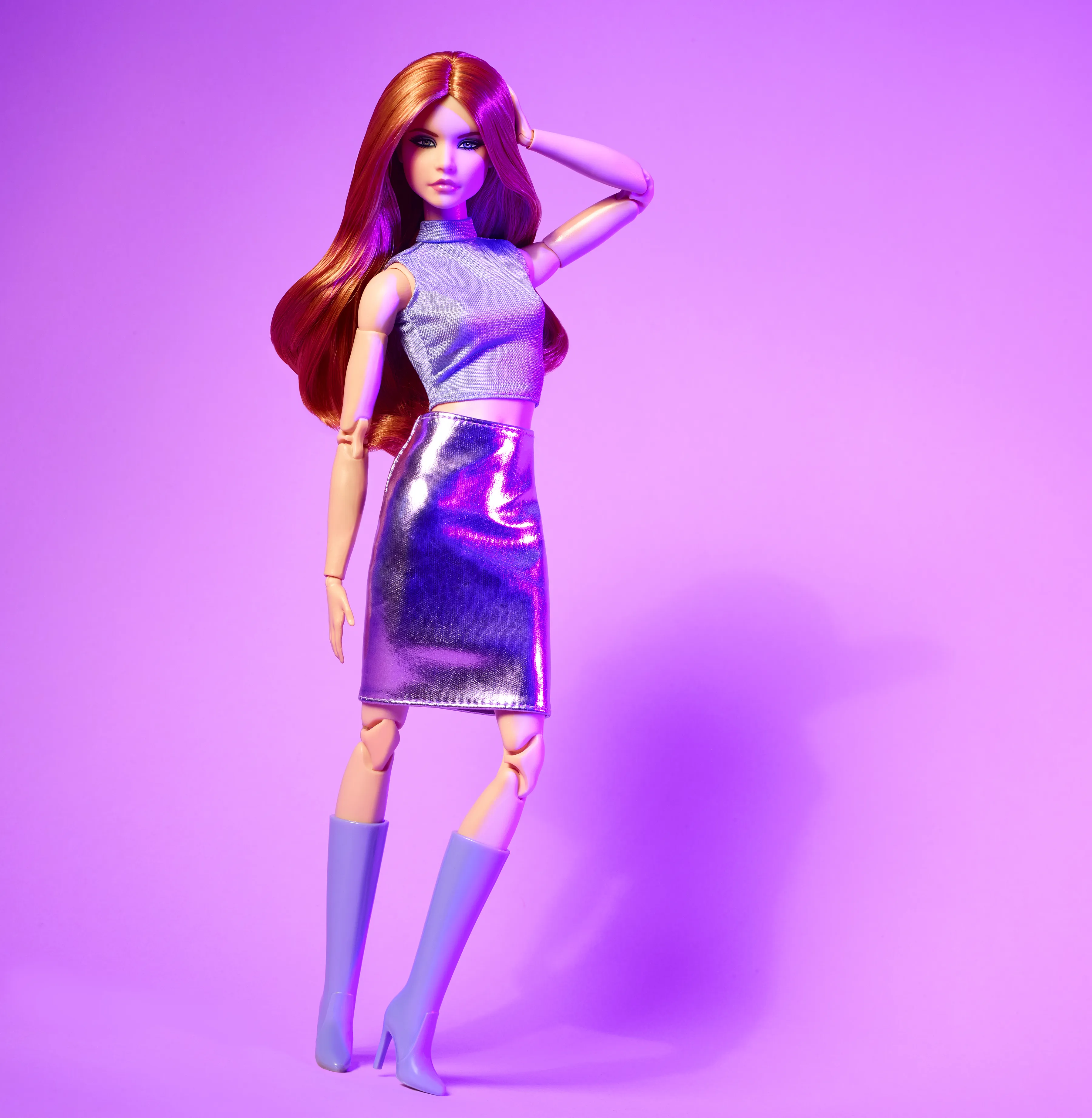 Mattel Barbie Signature Looks 20 - Red Head, Blue Skirt Outfit