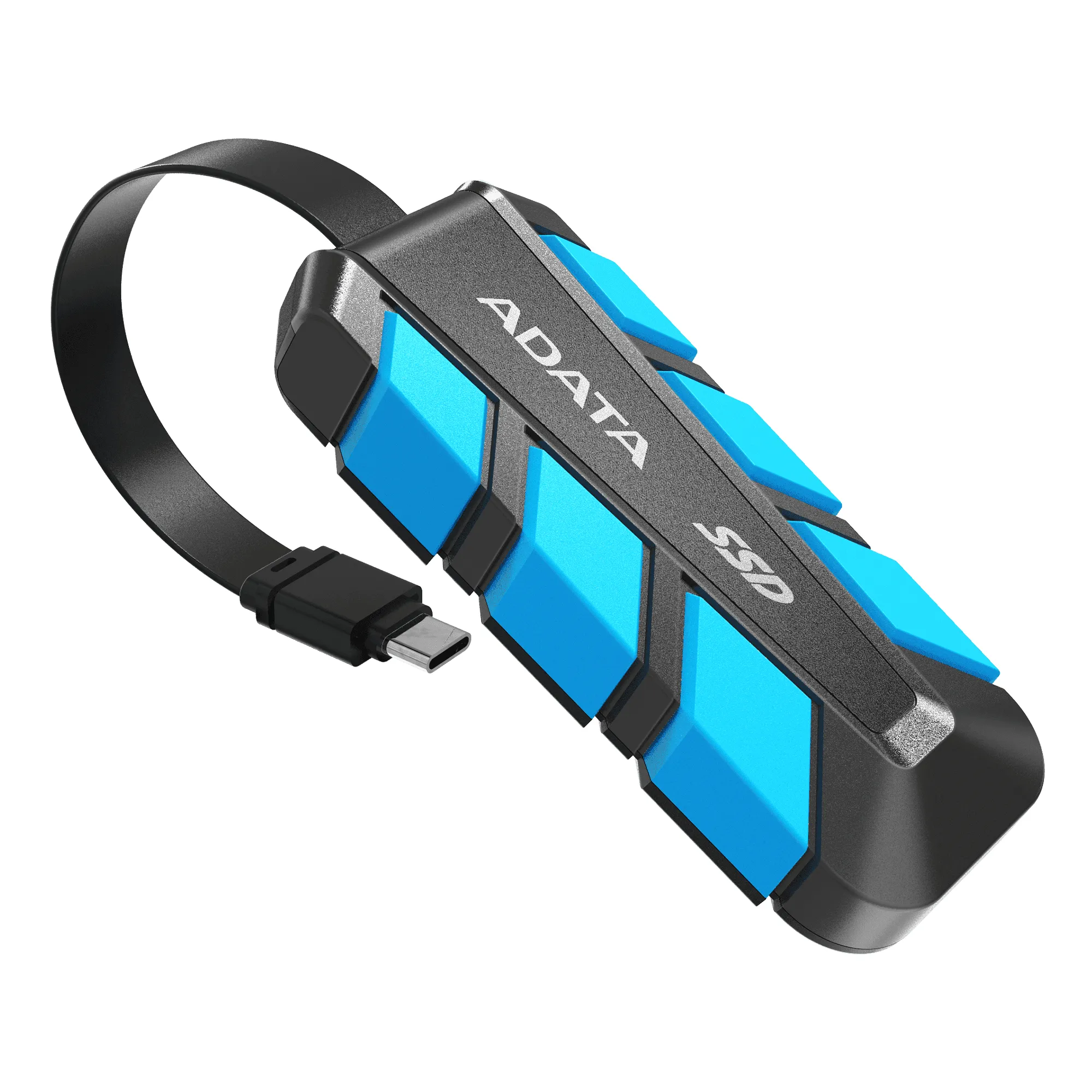 A-DATA SC740 2TB External SSD with USB 3.2 Gen 2 (USB-C), Portable, Shock Resistant, for console gaming, Blue