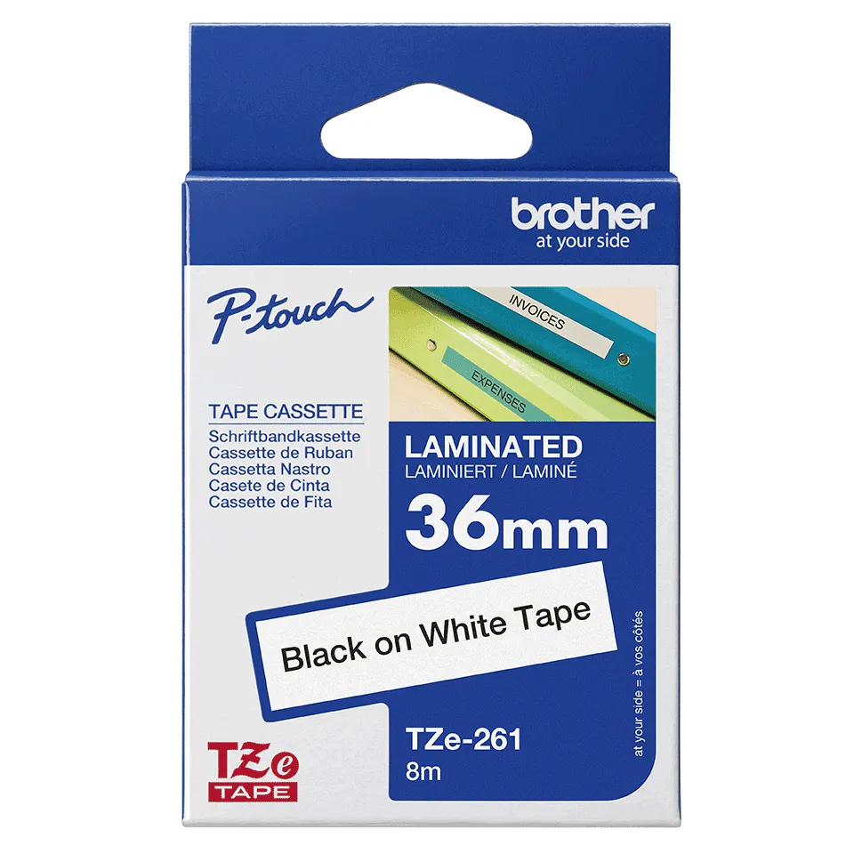 BROTHER TZE261 36 BLACK ON WHITE
