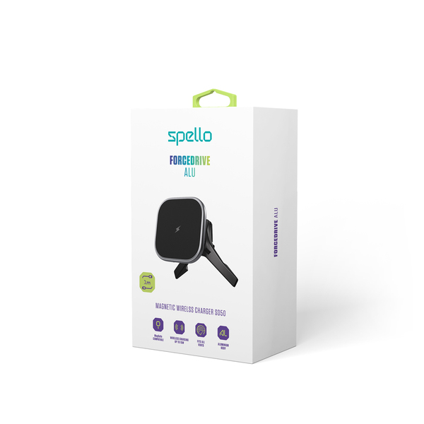 Spello ForceDrive SD50 Alu Wireless Car Charger - black