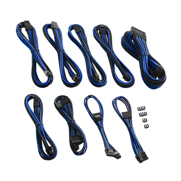 CableMod C-Series AXi, HXi &amp; RM PRO kaapelisarja, ModMesh, musta / sininen