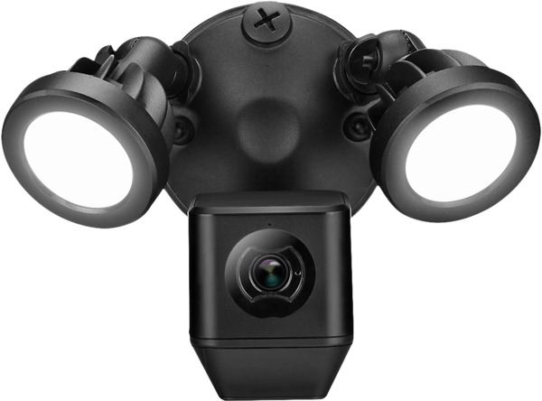 Floodlight IP-kamera f&ouml;r utomhusbruk, 1080p, 2x LED-str&aring;lkastare, svar