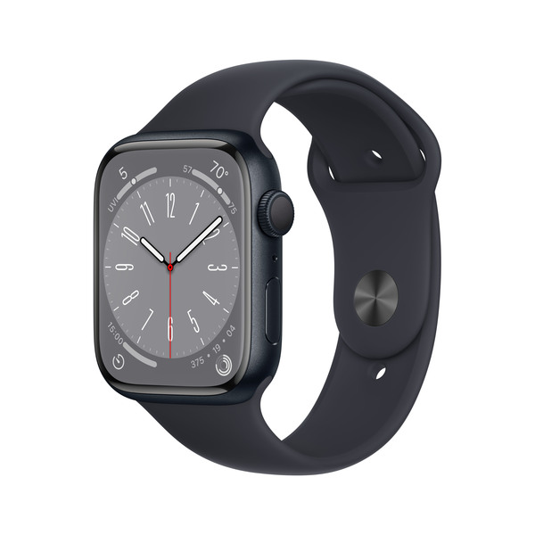Apple Watch Series 8 GPS, 45mm keskiy&ouml;nsininen alumiinikuori ja urheiluranneke