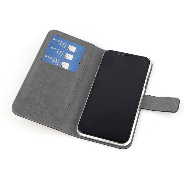 Wave Carbon Book Case, iPhone Xr - case, Black