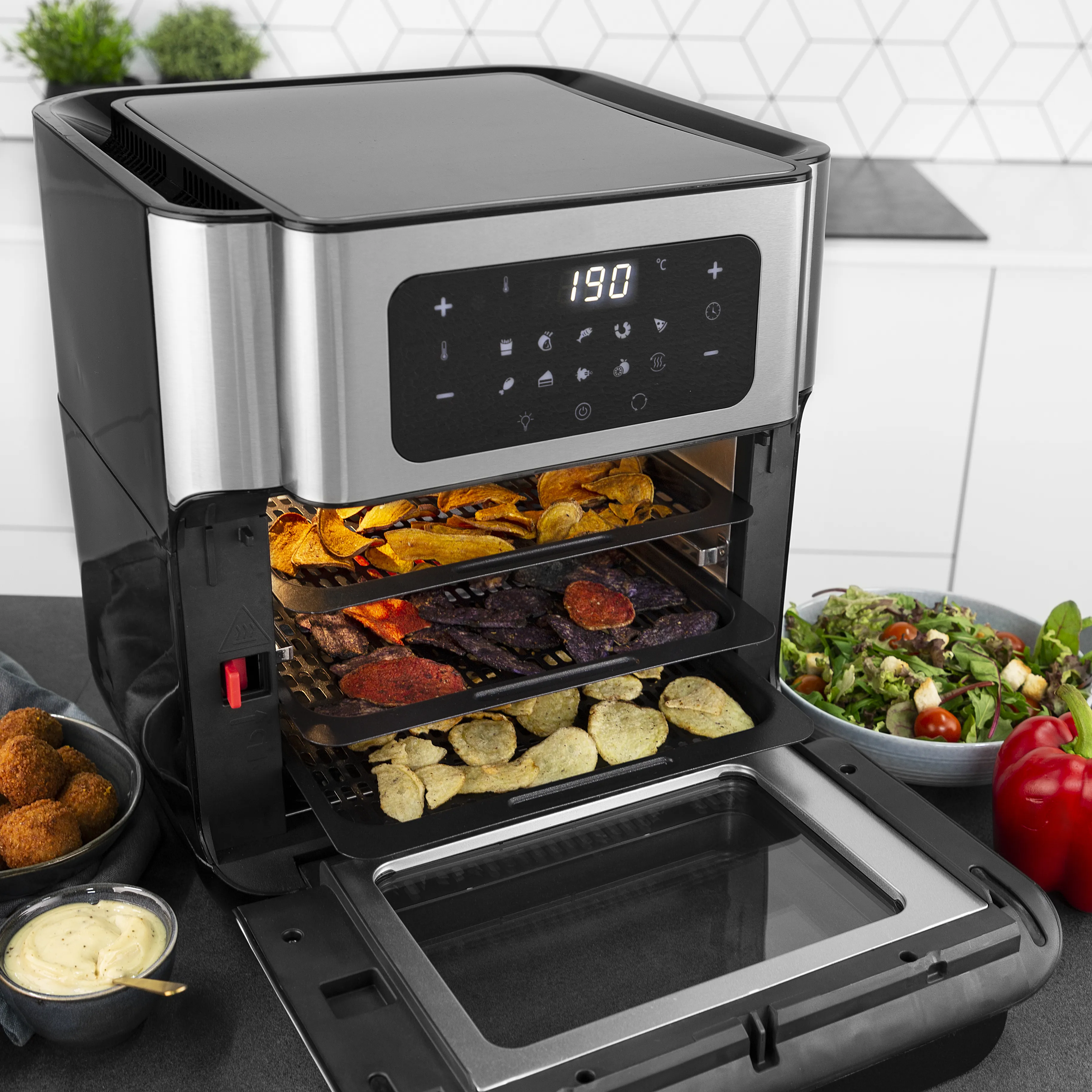 Princess 182065 Oven - airfryer, black/silver, 10l