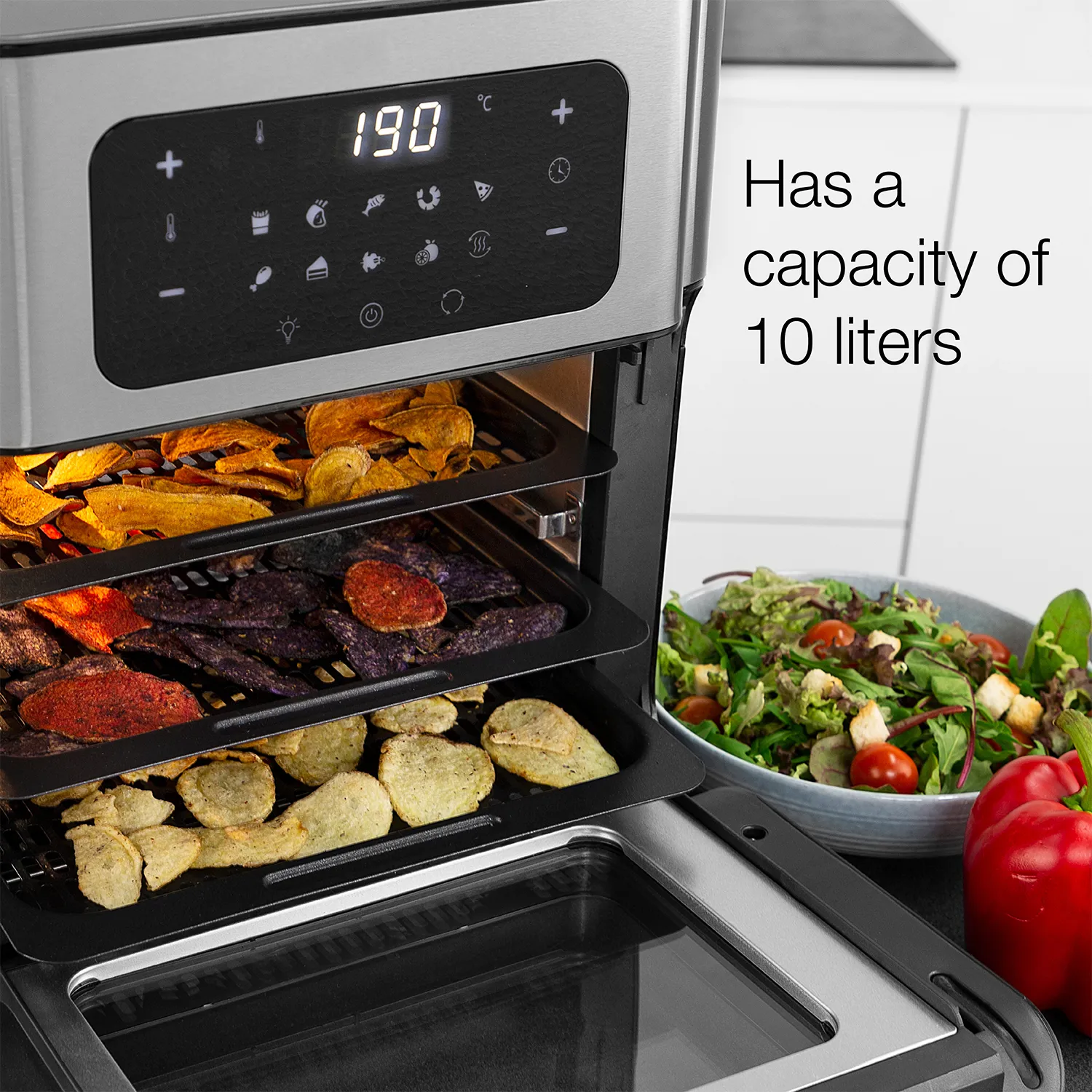 Princess 182065 Oven - airfryer, black/silver, 10l
