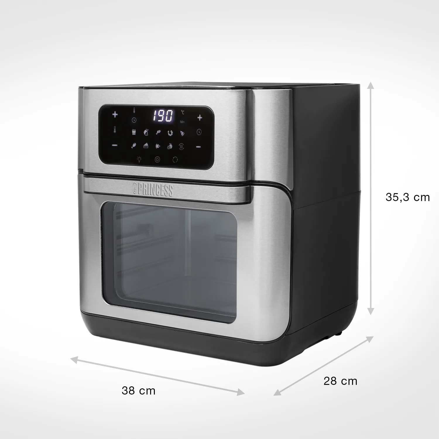 Princess 182065 Oven - airfryer, black/silver, 10l