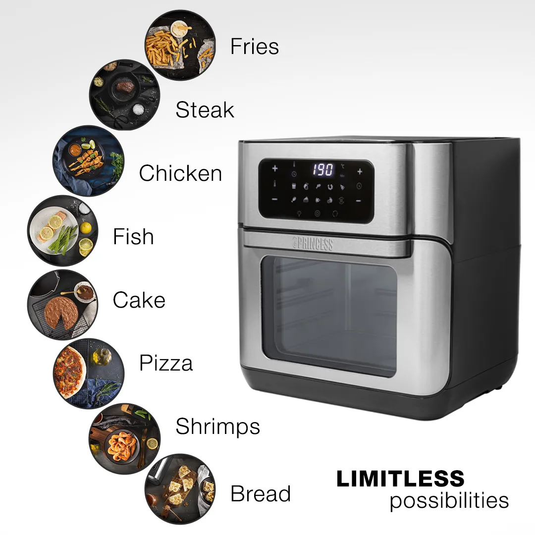 Princess 182065 Oven - airfryer, black/silver, 10l