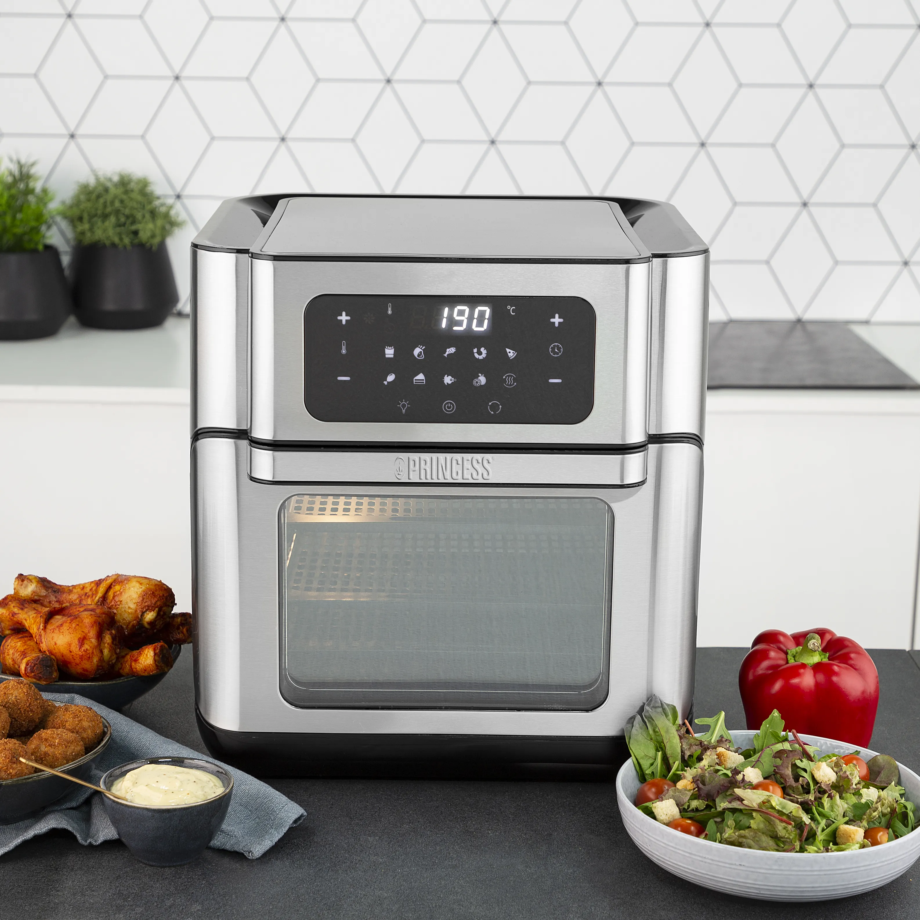 Princess 182065 Oven - airfryer, black/silver, 10l