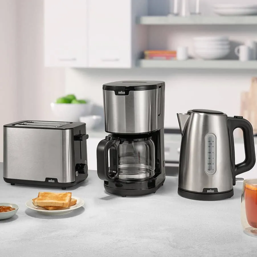 Braun PurShine WK1500BK vattenkokare, 1,7 l, 2200 W, svart/rostfritt st&aring;l