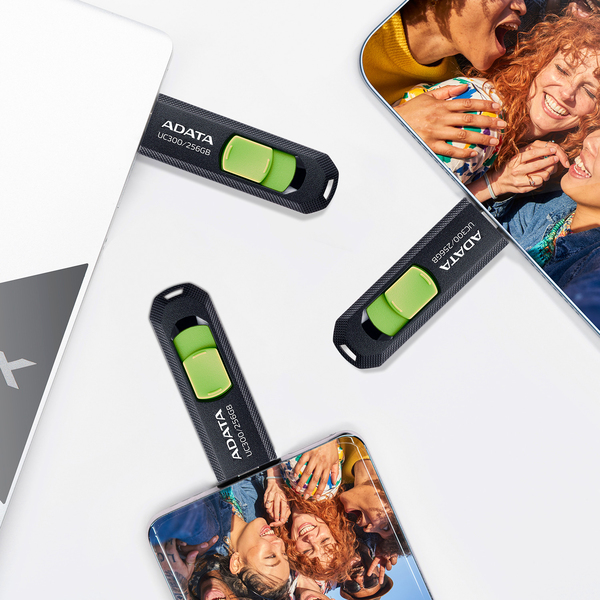A-DATA UC300 USB-C 3.2 Gen 1 256GB memory stick, Black/Green