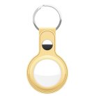 KeyBudz Leather Keyring, AirTag - keychain, Pastel Yellow (2pcs)