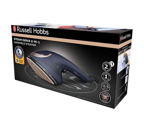 Russell Hobbs Steam Genie 2-in-1 höyryharja, höyrysilitysrauta, tummansininen