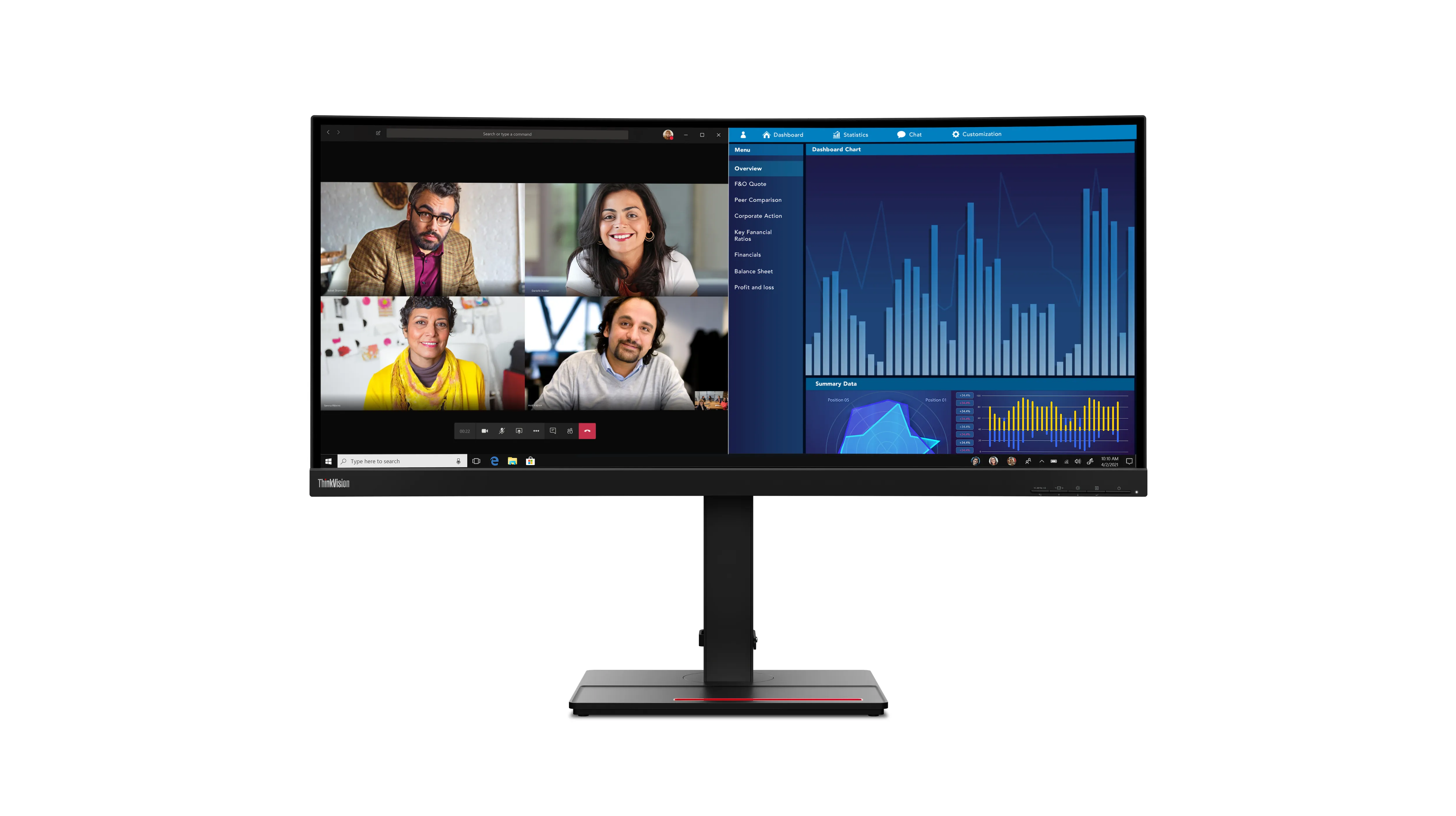 Lenovo 34" ThinkVision P34w-20 UWQHD, IPS - curved monitor