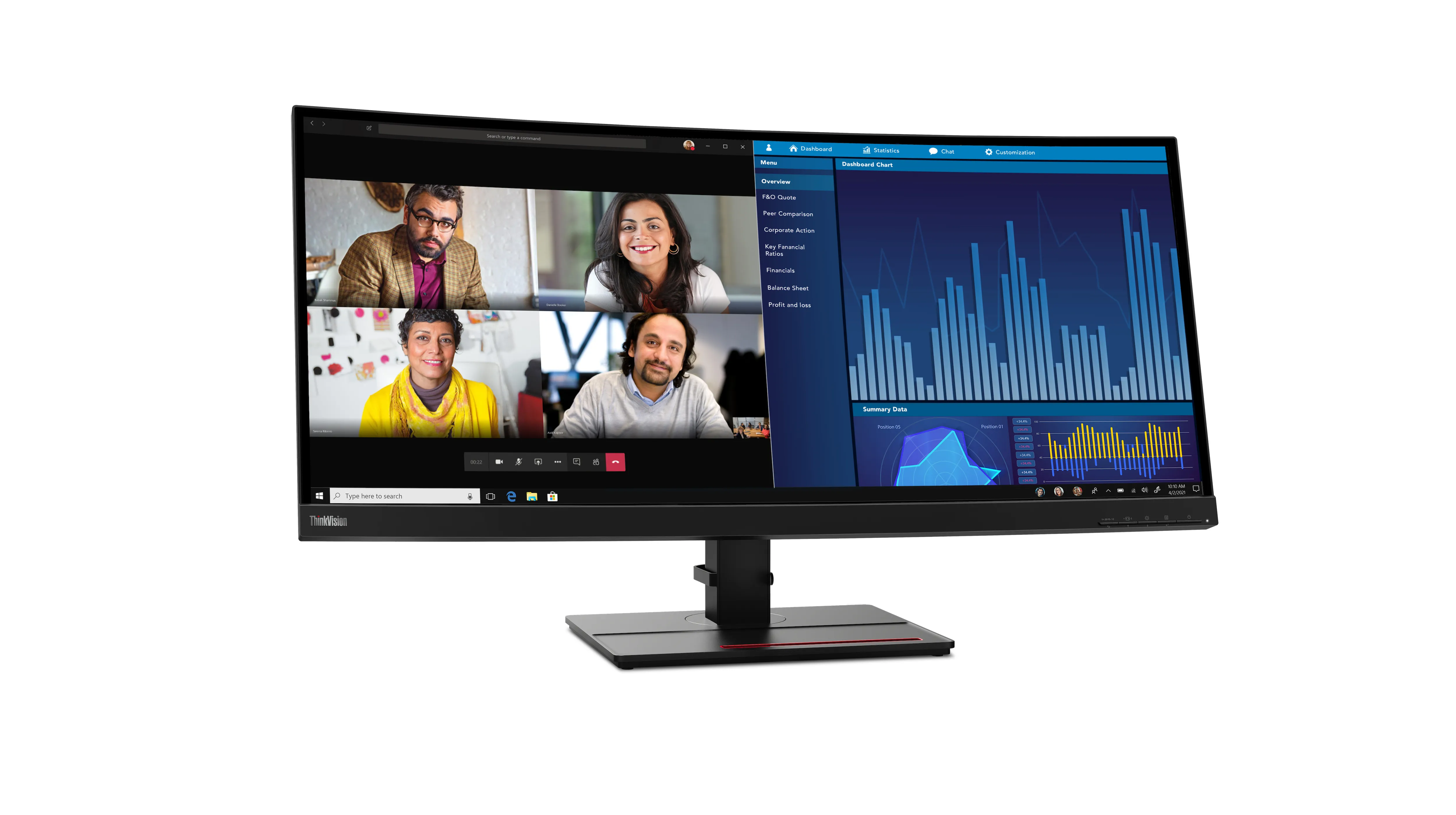 Lenovo ThinkVision P34w-20 34&quot; UWQHD, IPS - curved monitor