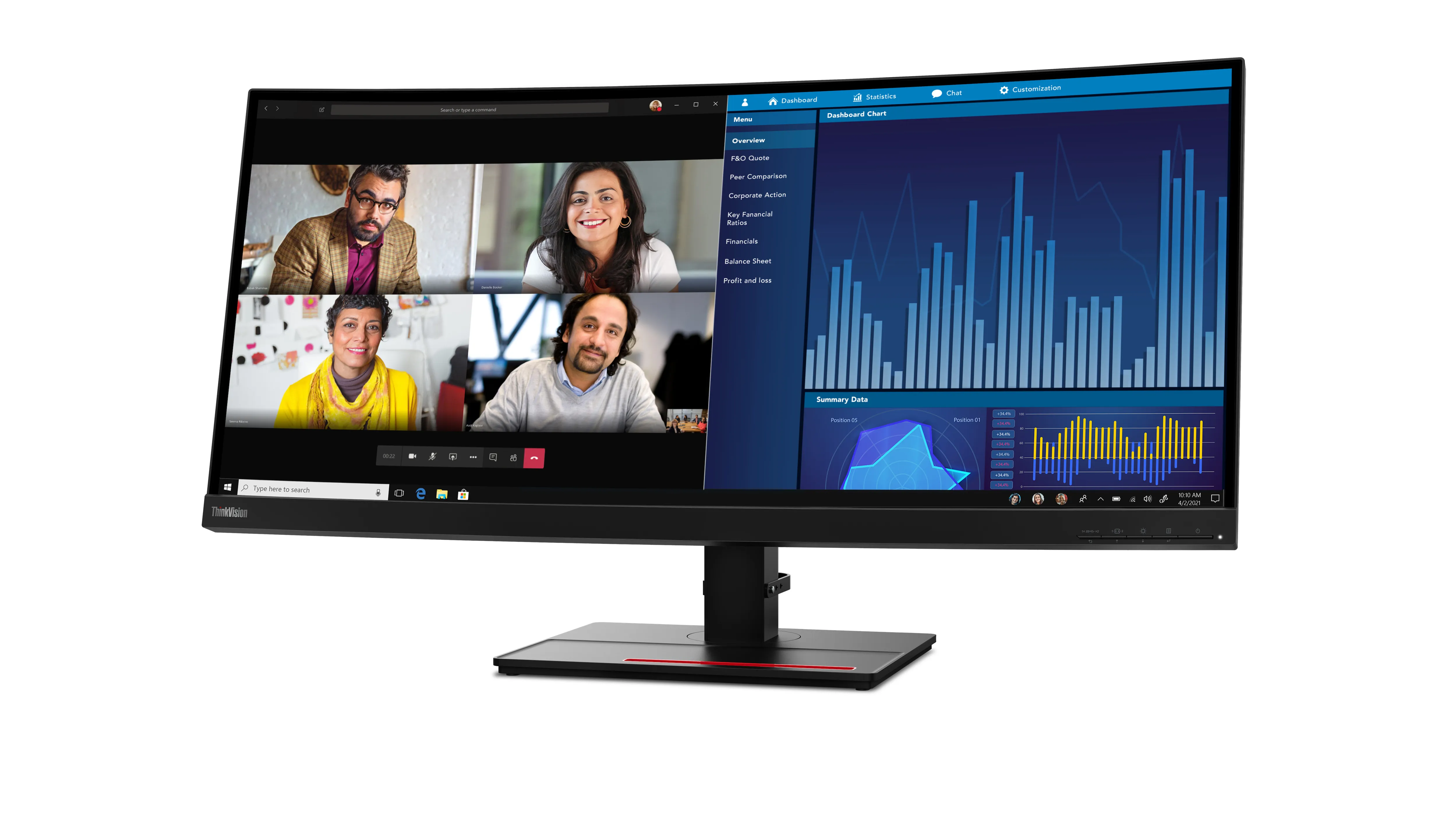 Lenovo 34" ThinkVision P34w-20 UWQHD, IPS - curved monitor